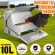 Auto Chicken Feeder Automatic Poultry Chook Food Feeding Treadle Spillproof Galvanized Steel Self Opening 10L