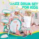 Jazz Drum Play Set Dynamic for Toddler Kid Educational Musical Instrument Toy Plastic Colourful 17 Pieces