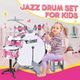 Jazz Drum Play Set For Kid Toddler Musical Educational Instrument Toy Plastic Pink 10 Pieces