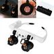 LED Magnifying Glasses Head  with Light  Headband  Hands-Free Magnification with 3X, 4X, 5X, 6X, 7X, 10X Warm and Cool LED Lights