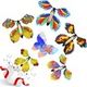 Magic Flying Butterfly Fairy Flying Toys 5 PCS Wind up Rubber Band Powered Butterfly Toys Greeting Card Surprise Gift