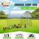 Chicken Run Coop Walk In Cage Chook Pen Shelter Rabbit Hutch Dog Cat Enclosure Large Bird Cage 280x190x195cm