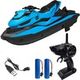 RC Boats for Kids & Adults Remote Control Boat for Pools & Lakes with 2 Batteries/Dual Motors/2 Charger Cables & Low Battery Prompt Motor Boat (Blue)