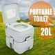 Portable Toilet 20L Camping Potty Restroom Outdoor Travel Boating Caravan Square Light Gray