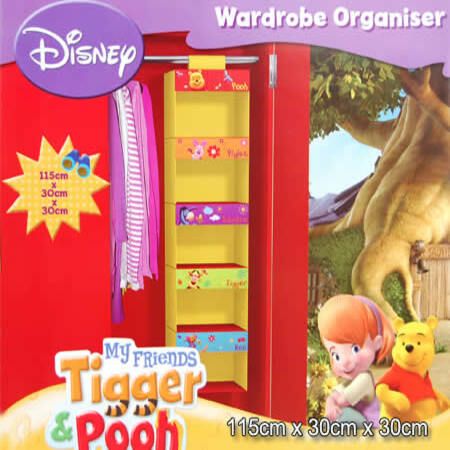 Disney Trigger Pooh Fabric Hanging Wardrobe Organiser 115cm X