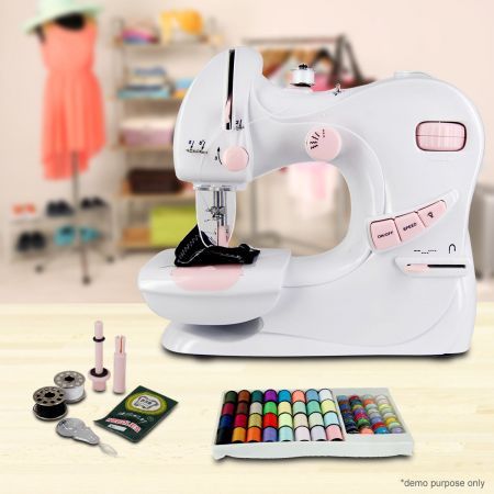 Multi-Function Portable Mini Sewing Machine with Built-in Light and 64 pc Bobbins