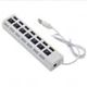 7 Ports USB Hub With ON/OFF Switch White