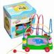 Colorful Wooden Baby's Toys Trailer Round Bead Early Education Intelligence