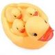 Hot Yellow Four Ducks Baby Kids Bathing Needed Toys Rubber Race Squeaky Warm