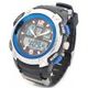 Sports Diving Dual Time Display Wrist Watch w/ Alarm Clock / Stopwatch - Black + Blue