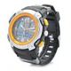 Sports Diving Dual Time Display Wrist Watch w/ Alarm Clock / Stopwatch - Black + Yellow