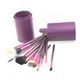 13pcs Professional Makeup Brush Set Cosmetic Brush Kit Makeup Tool with Cup Holder Case Purple