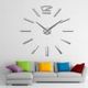 Modern DIY Wall Clock Creative Scale Large Watch Decor Stickers Set Mirror Effect Acrylic Glass Decal Home Removable Decoration Silver