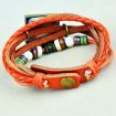 Vintage Male Female Wrist Watch Bracelet Leather Strap Knit Wrap Around Quartz With Horse Pendant Orange