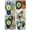 Vintage Punk Male Female Orange Bracelet Leather Strap Knit Wrap Around Quartz Wrist Watch