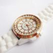 White Classic Stylish Silicon Crystal Men and Women Jelly Watch