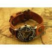 Women's Orange Watchband Delicate All Match Rose carving Wrap Around Leather Wrist Watch