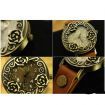 Women's Orange Watchband Delicate All Match Rose carving Wrap Around Leather Wrist Watch