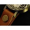 Women's Orange Watchband Delicate All Match Rose carving Wrap Around Leather Wrist Watch