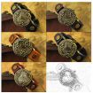 Women's Orange Watchband Delicate All Match Rose carving Wrap Around Leather Wrist Watch