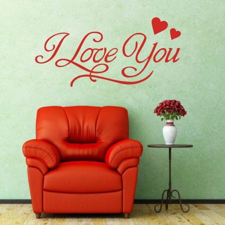 I LOVE YOU Romantic Wall Stickers DIY Removable Art Wall Sticker Decor
