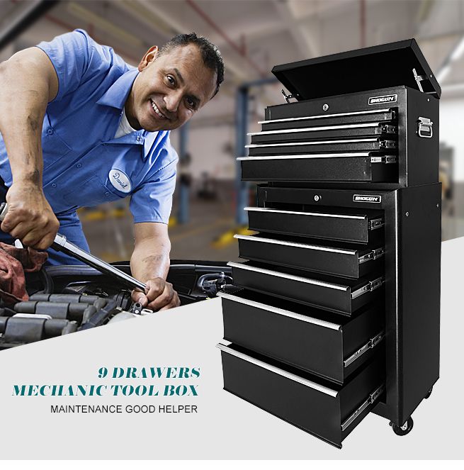 9 Drawer Lockable Roller Tool Box Crazy Sales