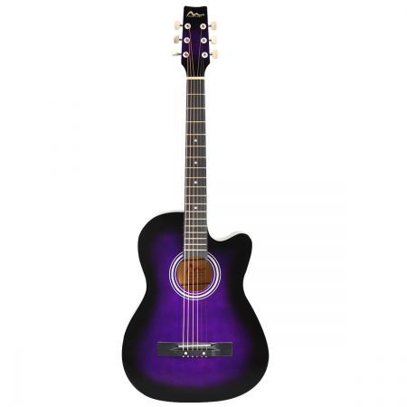 purple and black acoustic guitar