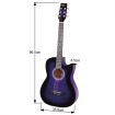 38" Steel String Acoustic Cutaway Guitar Pack Purple Color