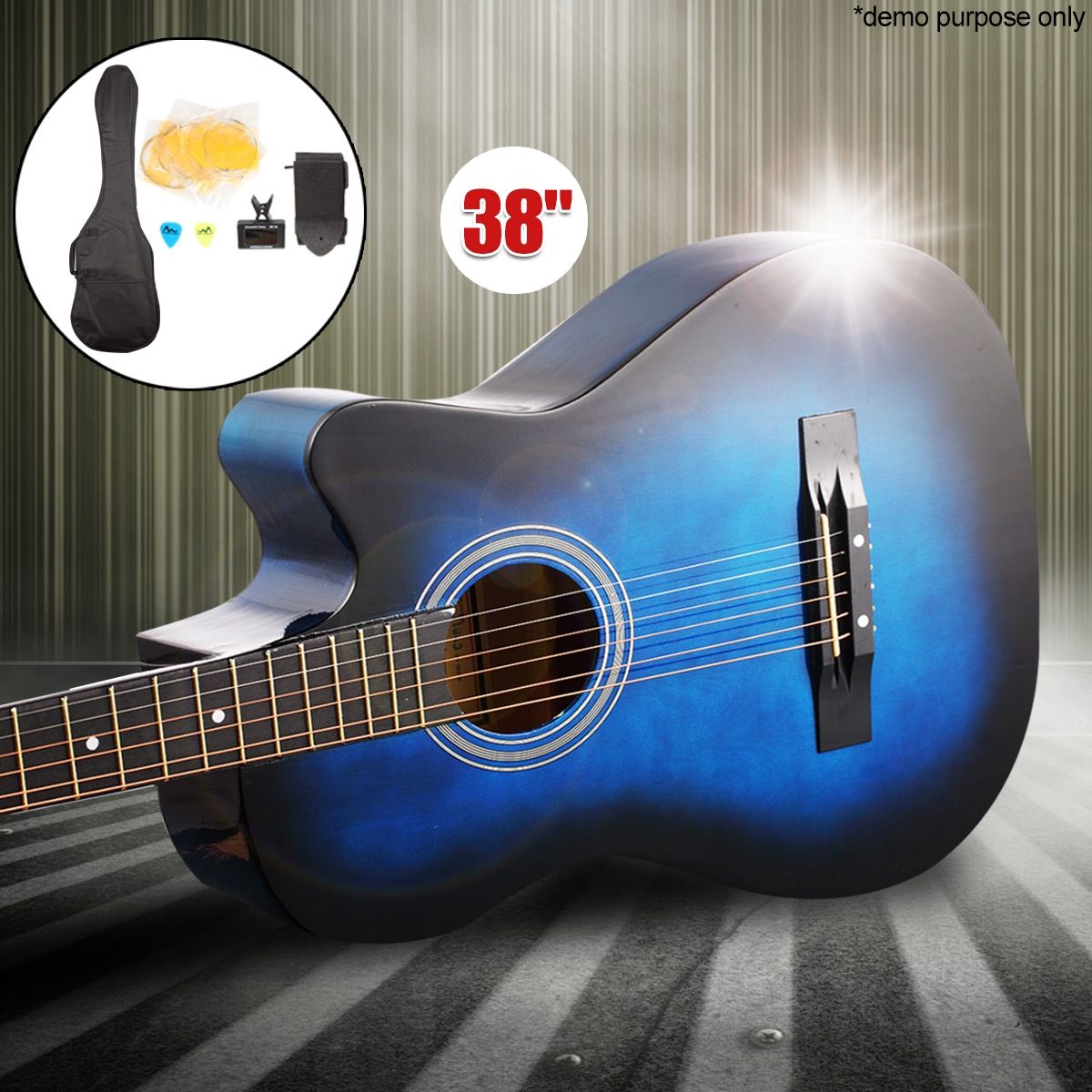 Blue Colour 38" Steel String Acoustic Guitar Pack
