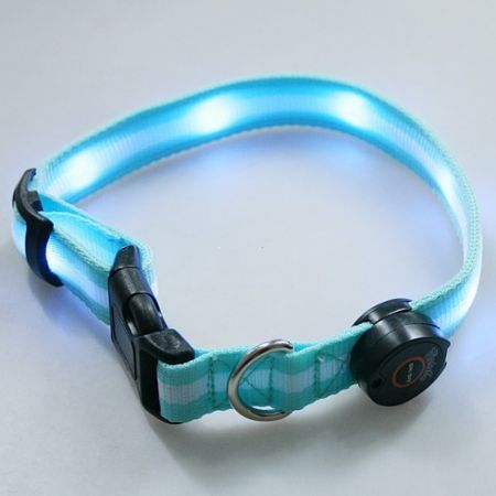 LUD LED Dog Pet Flashing Light Up Safety Collar Blue