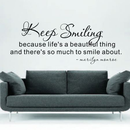 KEEP SMILING DIY Removable Art Wall Sticker Decor Mural Decal