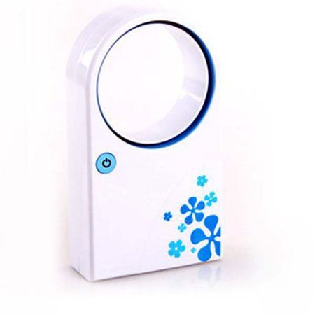 LUD Fashion Style Lovely Mini USB Bladeless Fan for Students and Children Blue