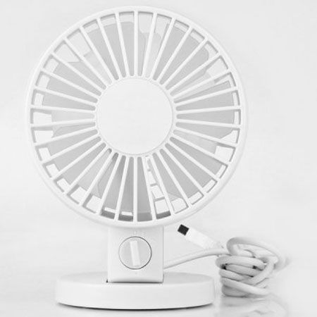 LUD USB Heavy Flow Rate Low Noise Double Blade Fan for Notebook White