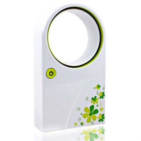 Fashion Style Lovely Mini USB Bladeless Fan for Students and Children Green