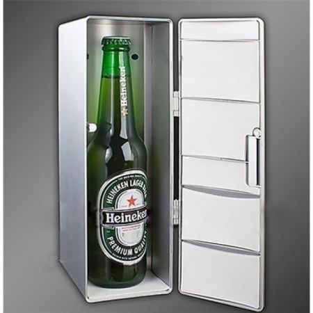 LUD Mini USB PC Fridge Freezer Refrigerator Beverage Drink Cans Warmer Cooler Silver