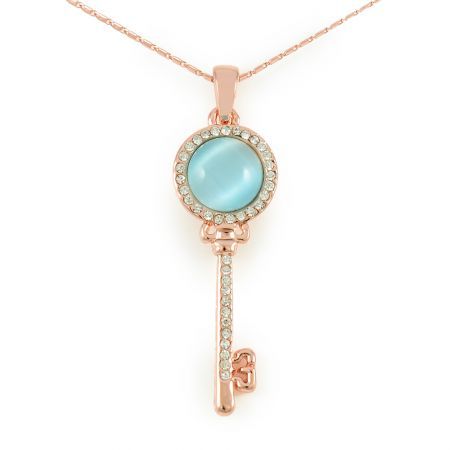 Shing Gold Necklace w/ Opal Pendant Jewellery 16"+ 2"extender chain for adjustable