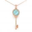 Shing Gold Necklace w/ Opal Pendant Jewellery 16"+ 2"extender chain for adjustable