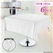 6 Piece White Square Tablecloth Set-180cmx180cm