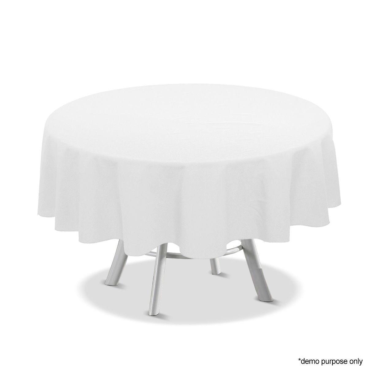 6 Piece White Round Tablecloth Set228.6cm Crazy Sales