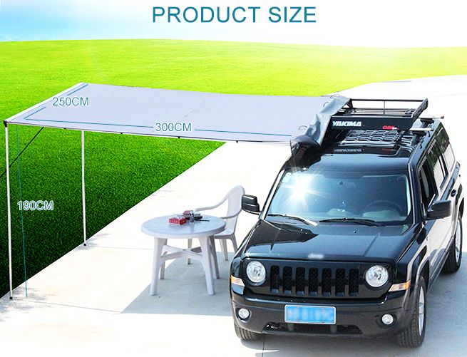 2.5m x 3m Grey Pull Out Car Awning Crazy Sales