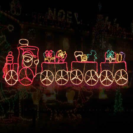 Outdoor Garden Home Rope Christmas Decoration Lights Display - Santa Gift Train