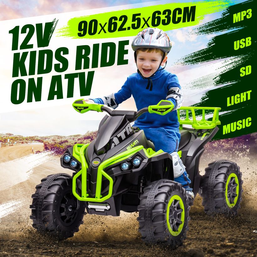Electric Ride On Car Kids Vehicle Toy ATV Quad Bike 4 Wheeler 12V Motorised Rechargeable Battery