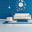 DIY Silver Mirror Clock Wall Sticker Butterfly Decal Movement Clock Decors