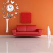 DIY Silver Mirror Clock Wall Sticker Butterfly Decal Movement Clock Decors