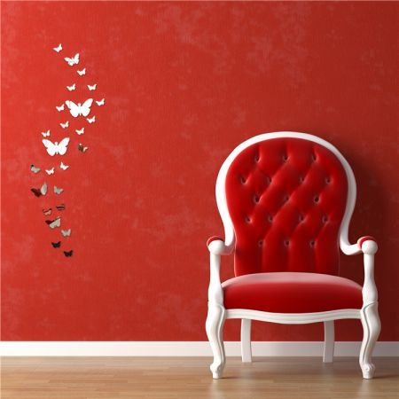 LUD Butterfly combination wall stickers crystal home decoration DIY 3D mirror surface wall stickers and child gift