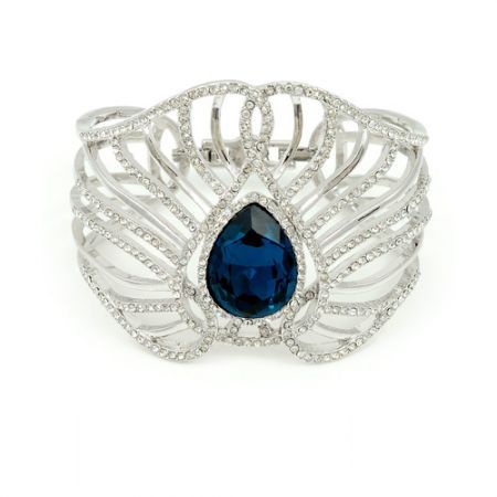 Luxury Jewellery Bangle Blacelet Blue Glass Stone