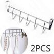 2PCS Bathroom Kitchen Hat Towel Stainless Steel Hanger Over Door Hanging Rack Holder Five Hooks