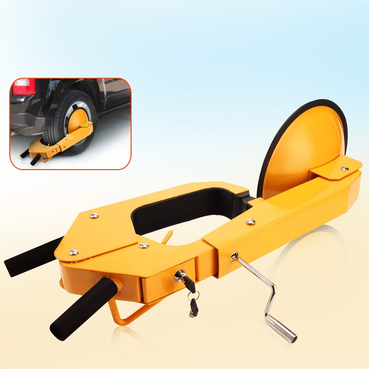Heavy Duty Car Vehicle Wheel Clamp Lock for Cars Trailers Caravans and light Commercial Trucks