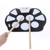 Portable Electronic Roll up Drum Pad Kit Silicon Foldable with Stick