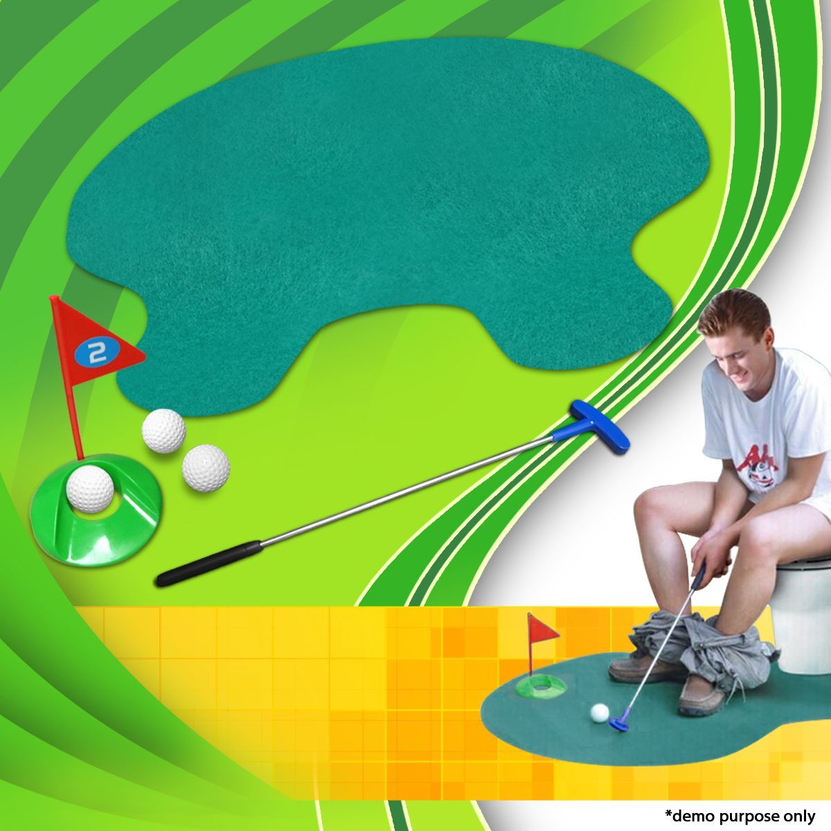 Novelty Toilet Golf Putting Green